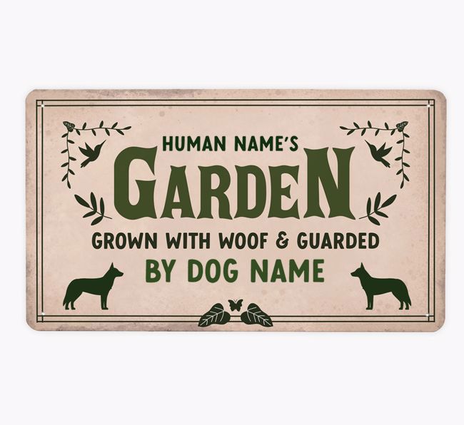 Garden, Grown With Woof: Personalized {breedFullName} Metal Sign